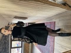 Velvet half fisherman dress