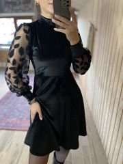 Kadife yarım balıkçı elbise