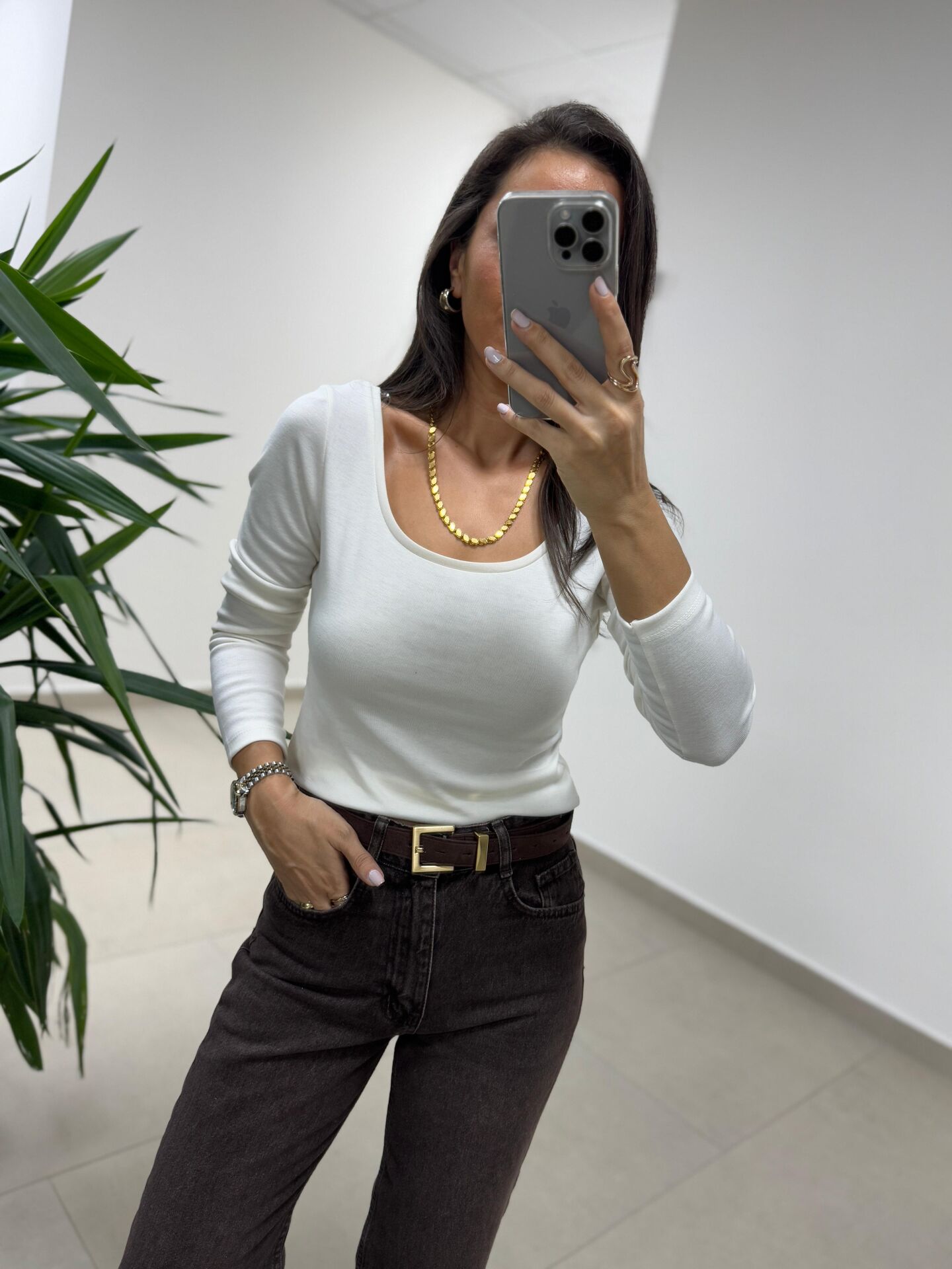 Mz 22801 Düşük Omuz Ekru Bluz