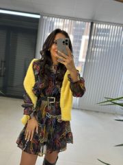 1516 Gold Kare Tokalı Siyah Kemer