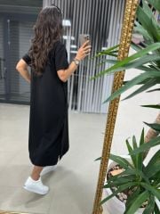 Dr 2566 Siyah Sweat Elbise