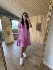 Brsk pink elbise