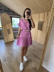 Brsk pink elbise