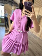 Brsk pink elbise
