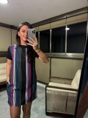 Ms Renk Geçişli  Crep Elbise