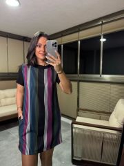 Ms Renk Geçişli  Crep Elbise