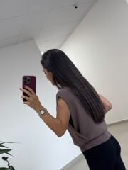 Po 2878 Oversize Dökümlü İnce Triko Vizon Bluz