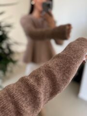 Dv 60985 Peplum Düğmeli Triko Vizon Ceket Hırka