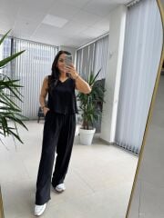 Cr 1633 Siyah Keten Takım