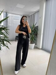 Cr 1633 Siyah Keten Takım