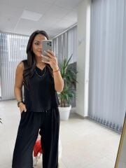 Cr 1633 Siyah Keten Takım