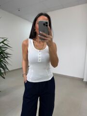 İv 24118 Dört Düğmeli Fitilli Ekru Bluz