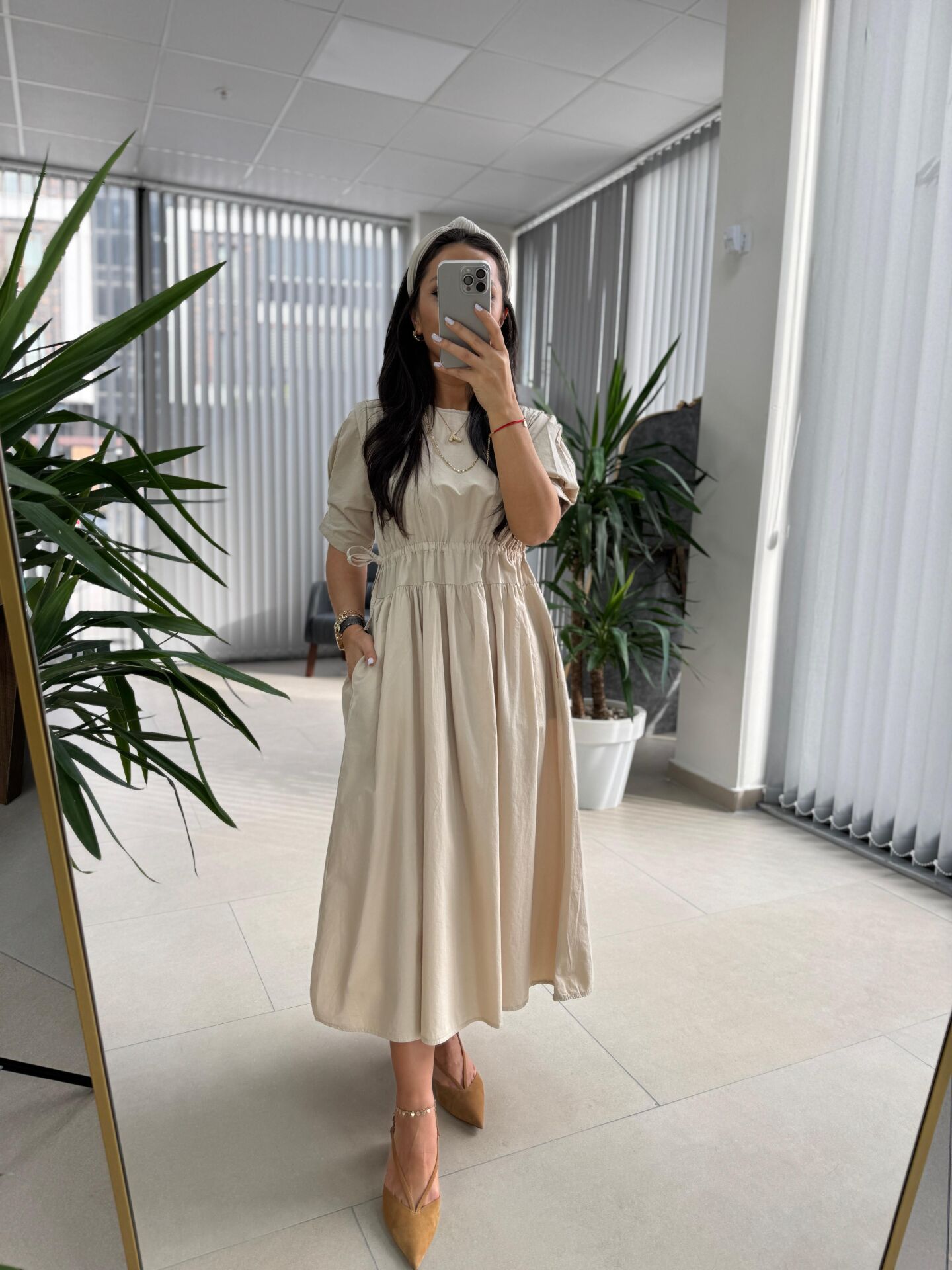 Cr 1553 Taş Bel Büzgülü Elbise