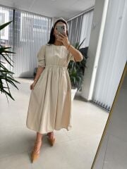 Cr 1553 Taş Bel Büzgülü Elbise