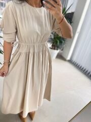 Cr 1553 Taş Bel Büzgülü Elbise