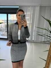 Gri  Geçişli Triko Takım