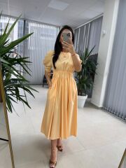 Cr 1553 Yavruağzı Bel Büzgülü Elbise