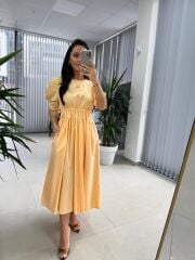 Cr 1553 Yavruağzı Bel Büzgülü Elbise