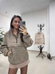 Mzr 22828 Vizon Dik Yaka Yumoş Polar Sweat