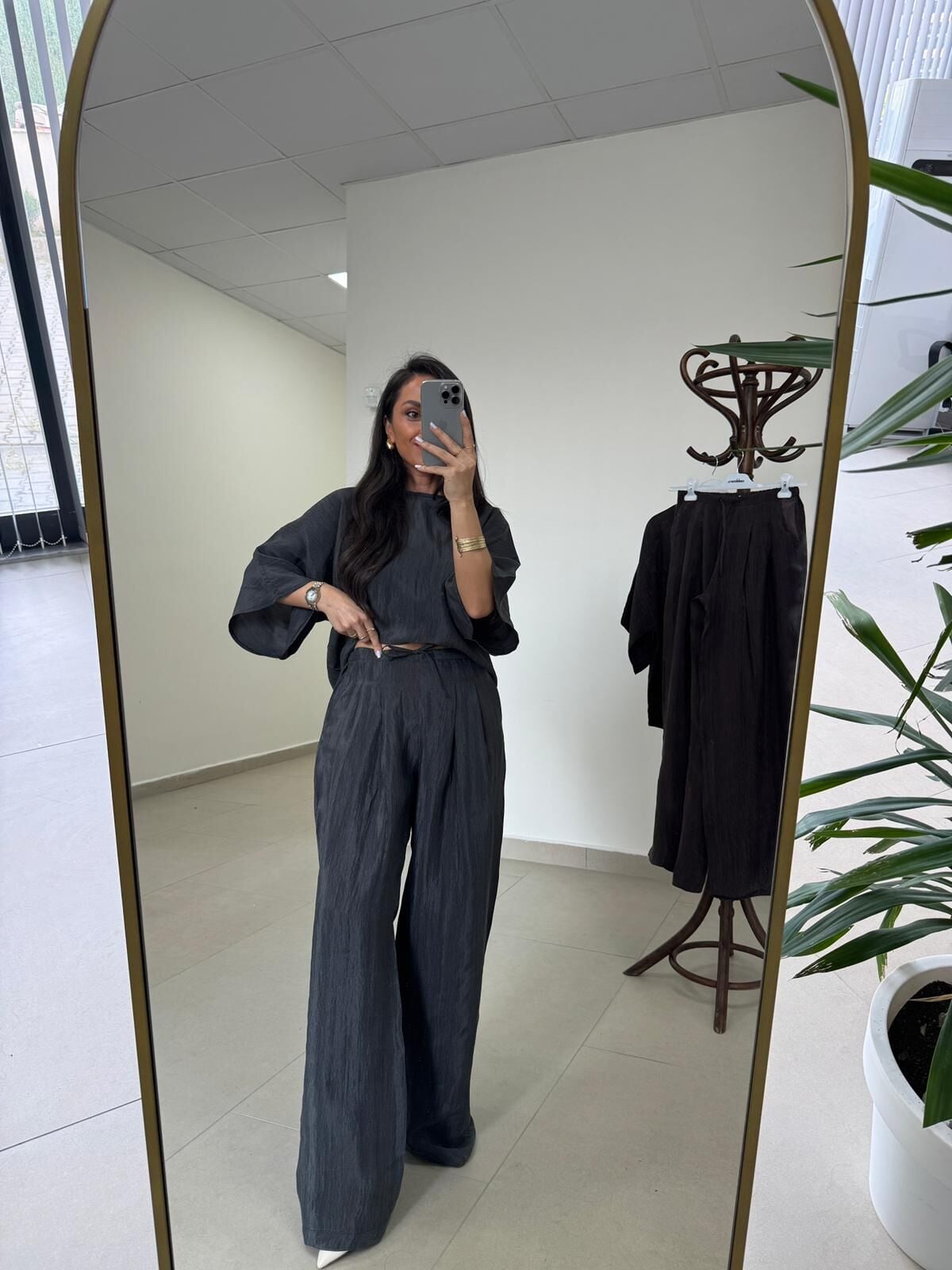 Fp 51357 Antrasit Liyosel Bluz Pantolon Takım
