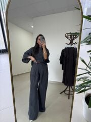 Fp 51357 Antrasit Liyosel Bluz Pantolon Takım