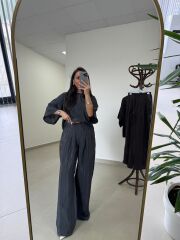 Fp 51357 Antrasit Liyosel Bluz Pantolon Takım