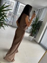 Zr 8011 Kahve Pamuk Keten Takım