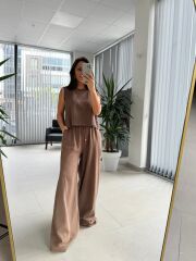 Zr 8011 Kahve Pamuk Keten Takım