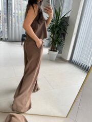 Zr 8011 Kahve Pamuk Keten Takım