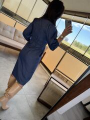 Ms İndigo Denim Elbise