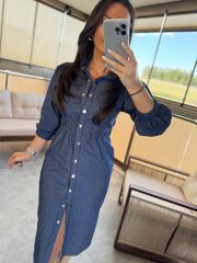 Ms İndigo Denim Elbise