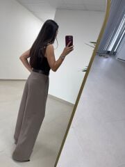 Po 2679 Yaka Dantel Detaylı Siyah Bluz