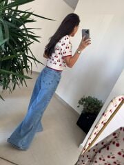 Orj. Marka Kiraz Desenli Kısa Kol Triko