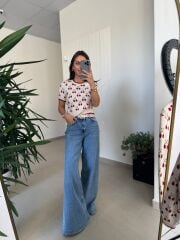 Orj. Marka Kiraz Desenli Kısa Kol Triko