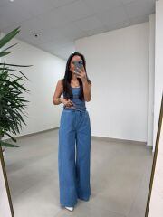 Gp 393 Zr Model Bel Lastikli Orta Mavi Denim Pantolon