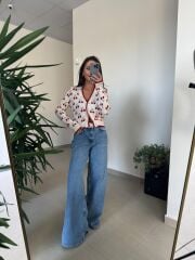 Orj. Marka Kirazlı Desenli Triko Hırka