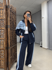 TİS 1119 Laci/Denim Garnili Eşofman Takımı
