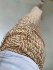 Zebra Desenli Sol Drapeli Etek