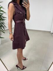 Gp 335 Orj Marka Mürdüm Denim Çan Elbise