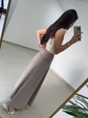 Fp 3407 Bel Drape Detaylı Tensel Taş Etek