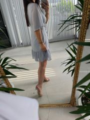 Mc 5612 Side Buttoned Gray Dress