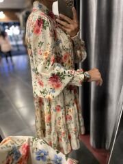 Kleid mit Hemdkragen und Ärmelsaum