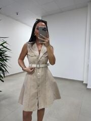 Gp 335 Orj Marka Sütlü Kahve Denim Çan Elbise