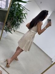 Gp 335 Orj Marka Sütlü Kahve Denim Çan Elbise