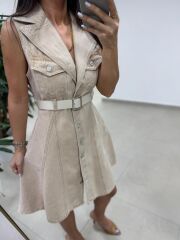 Gp 335 Orj Marka Sütlü Kahve Denim Çan Elbise