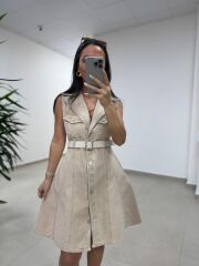 Gp 335 Orj Marka Sütlü Kahve Denim Çan Elbise