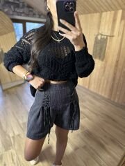 Cotton linen lined shorts