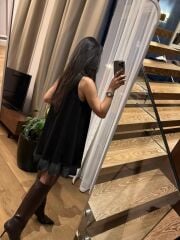 Ms 244 Siyah Yaka Detaylı Modal Elbise