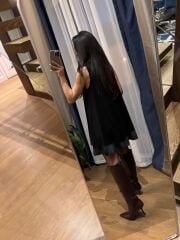 Ms 244 Siyah Yaka Detaylı Modal Elbise