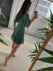 Mc 5612 Side Buttoned Mint Green Dress